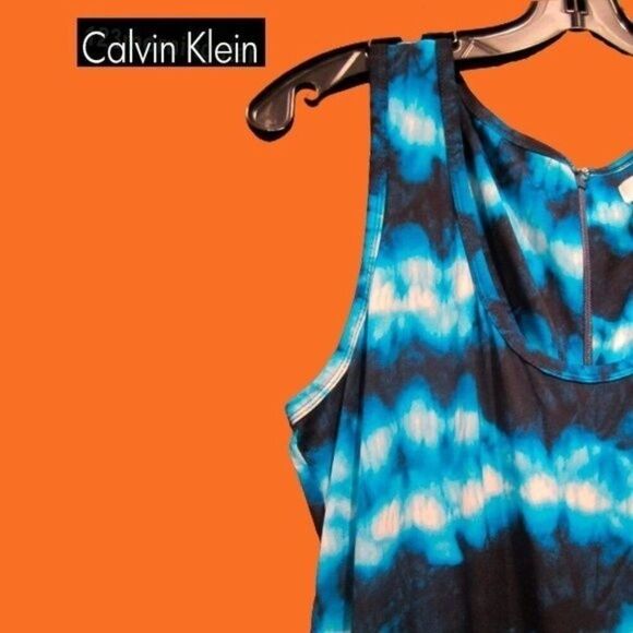 Calvin Klein NWOT ADRITC BLU Tie Dye Drawstring Jumpsuit 12 - Picture 6 of 11